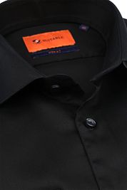 Suitable Shirt Extra Long Sleeves Twill Black