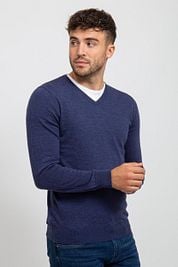 Suitable Pullover V-Neck Merino Cobalt Blue