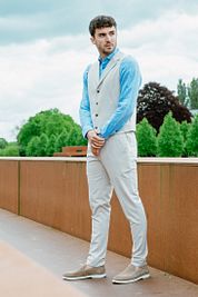 Suitable Pantalon Jersey Sand Checkered