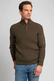 Suitable Half Zip Pullover Noord Dark Green