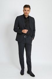 Suitable Strato Pied De Poule Suit Wool Navy