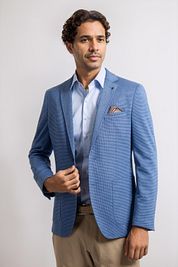 Suitable Sports Jacket Face Print Jeans Blue