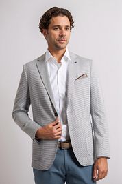 Suitable Sports Jacket Face Print Mist Grey