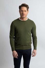 Steppin' Out Pullover Cotton Cashmere Olive Green