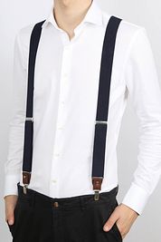 Suitable Luxe Suspenders Navy