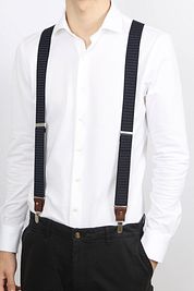 Suitable Luxe Suspenders Navy Dots