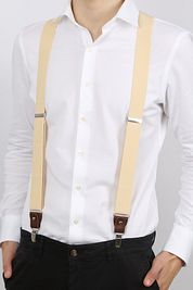 Suitable Luxe Suspenders Ecru