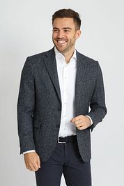 Suitable Birds Eye Sport Jacket Merino Wool Navy
