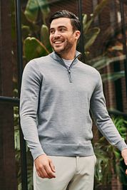 Suitable Merino Half Zip Sweater Grey