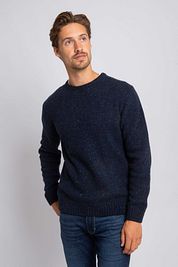 Suitable Pullover Tweed Wool Blend Navy