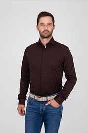 Suitable Shirt Pique Brown