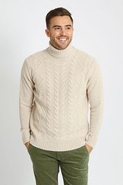 Suitable Turtleneck Cable Wool Ecru 