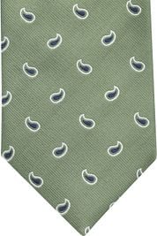 Suitable Tie Silk Stripe Paisley Green