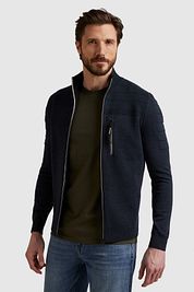 Vanguard Cardigan Mouliné Navy Zipper 
