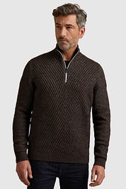 Vanguard Pullover Half Zip Wool Brown