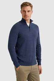 Vanguard Pullover Half Zip Melange Dark Blue