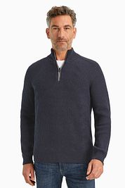 Vanguard Pullover Half Zip Structure Wool Mix Navy