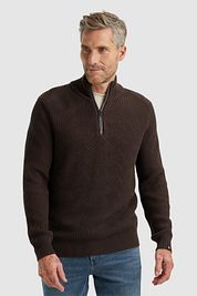 Vanguard Pullover Half Zip Structure Wool Mix Brown