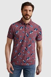 Vanguard Polo Shirt Piqué Flowers Dark Pink