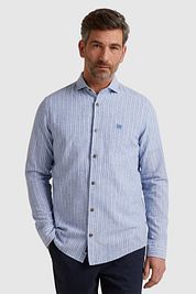 Vanguard Linen Shirt Stripes Blue