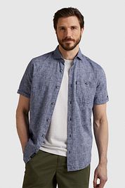 Vanguard Short Sleeve Shirt Linen Blue
