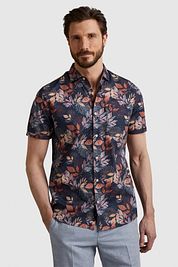 Vanguard Short Sleeves Shirt Flowers Navy