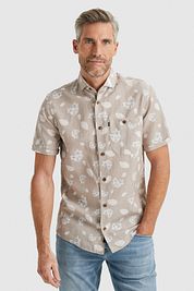 Vanguard Short Sleeve Shirt Linen Beige