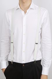 Profuomo Suspenders Solid White