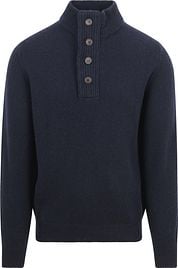Barbour Sweater Wool Patch Navy