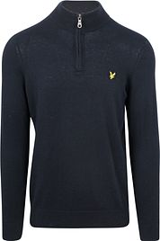 Lyle & Scott Half Zip Pullover Merino Wool Navy