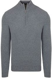 Profuomo Half Zip Pullover Wool Blend Blue
