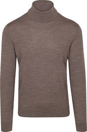 Suitable Merino Turtleneck Melange Taupe