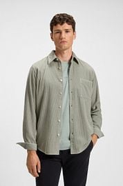 BOSS Relegant Shirt Corduroy Green