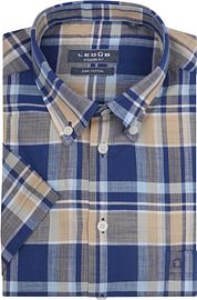 Ledub Short Sleeve Shirt Blue Checks