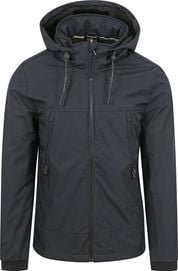 No Excess Jacket Half Long with Hood Navy
