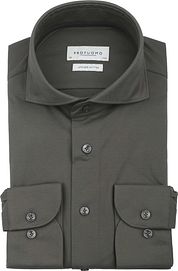 Profuomo Japanese Knitted Shirt Melange Dark Green