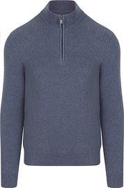 Suitable Half Zip Pullover Wool Blend Dark Blue