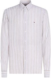 Tommy Hilfiger Shirt Linen Stripe Beige