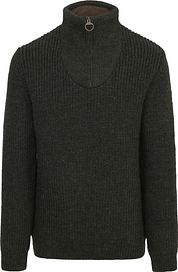 Barbour NewTyne Zip Pullover Wool Olive Green