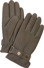 Profuomo Gloves Wool Green Leather