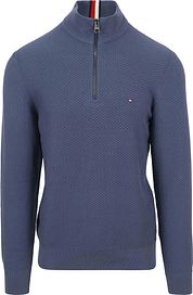 Tommy Hilfiger Half Zip Pullover Structure Blue