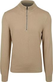 BOSS Ebrando-P Half Zip Sweater Beige