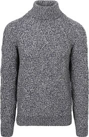 NZA Rollneck Pullover Eli Cable Melange Navy
