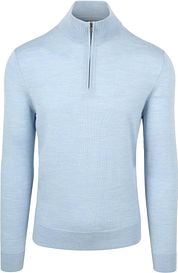 Suitable Merino Half Zip Sweater Light Blue