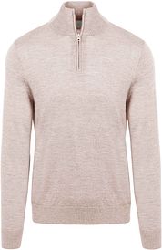 King Essentials The Michael Half Zip Pull Merino Greige