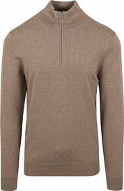 Profuomo Half Zip Pullover Luxury Beige