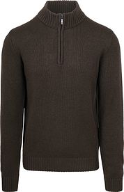 NZA Half Zip Sweater Wool Mix Adan Dark Brown