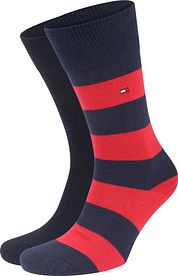 Tommy Hilfiger Socks 2 Pair Rugby Red