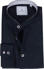 Blue Industry Shirt Mao Collar Dark Blue