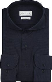 Profuomo Japanese Knitted Shirt Structure Navy